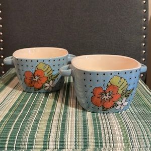 🌼2/$25 Stokes Hibiscus bowls. 16 oz (Set of 2)